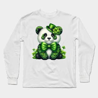 Clover Panda Bear St Patricks Day Long Sleeve T-Shirt